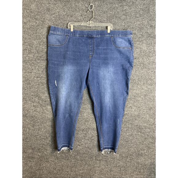 Terra & Sky Womens Denim Pull On Jeans Stretch Straight Size 4X Medium Wash - Picture 1 of 9